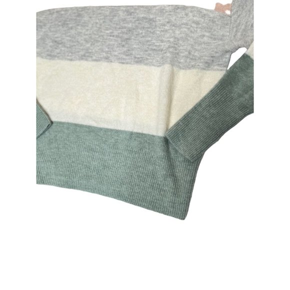 H&M Oversized Wool Blend Sweater Colorblock Stripe Size M - Picture 7 of 13